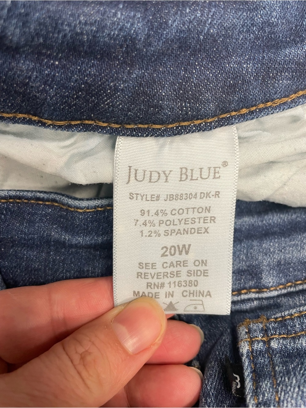 Judy Blue Distressed Mid rise jeans womens plus size 20W - Picture 3 of 4